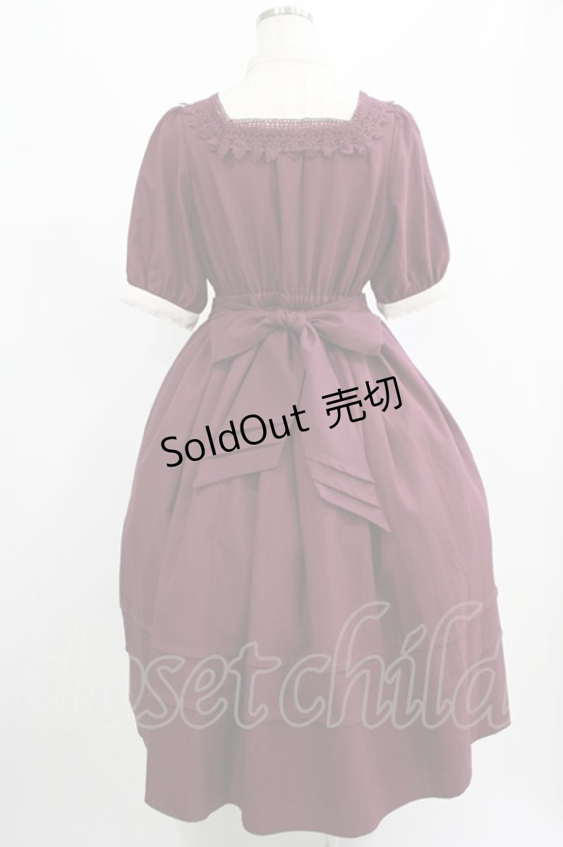画像2: axes femme kawaii / エレガントドールワンピース M ワイン T-26-03-21-038-AX-OP-SA-ZH (2)
