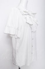 画像2: axes femme / リボン付フリルブラウス  白 S-26-06-03-1024-AX-BL-HR-ZS (2)