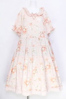 ピンクハウス❤️【試着のみ】桜テディプリント ミディ丈ワンピース❤️ PINK HOUSE / 桜Teddyプリントミディワンピース ピンク S-26-06-03
