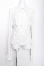 画像1: Drug Honey / フロントフリルブラウス  白 S-26-06-03-1022-PU-BL-HR-ZS (1)