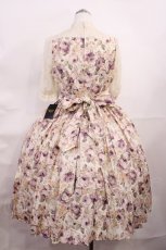 画像3: Innocent World / クイーン・エリザベス・ローズワンピース M パープル×生成/Purple×Beige H-26-06-11-1012-IW-OP-NS-ZH (3)