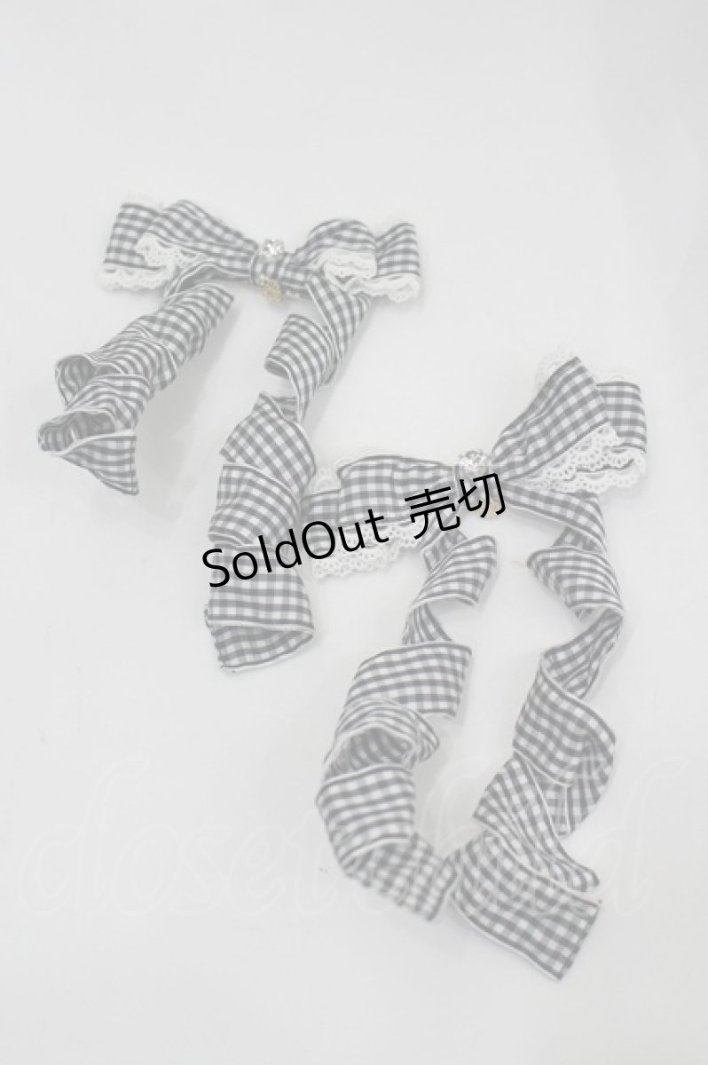画像1: BABY,THE STARS SHINE BRIGHT / Flancesca Ribbonリボンクリップ  黒Ｘ白チェック I-26-07-01-125-BA-AC-SA-ZI (1)