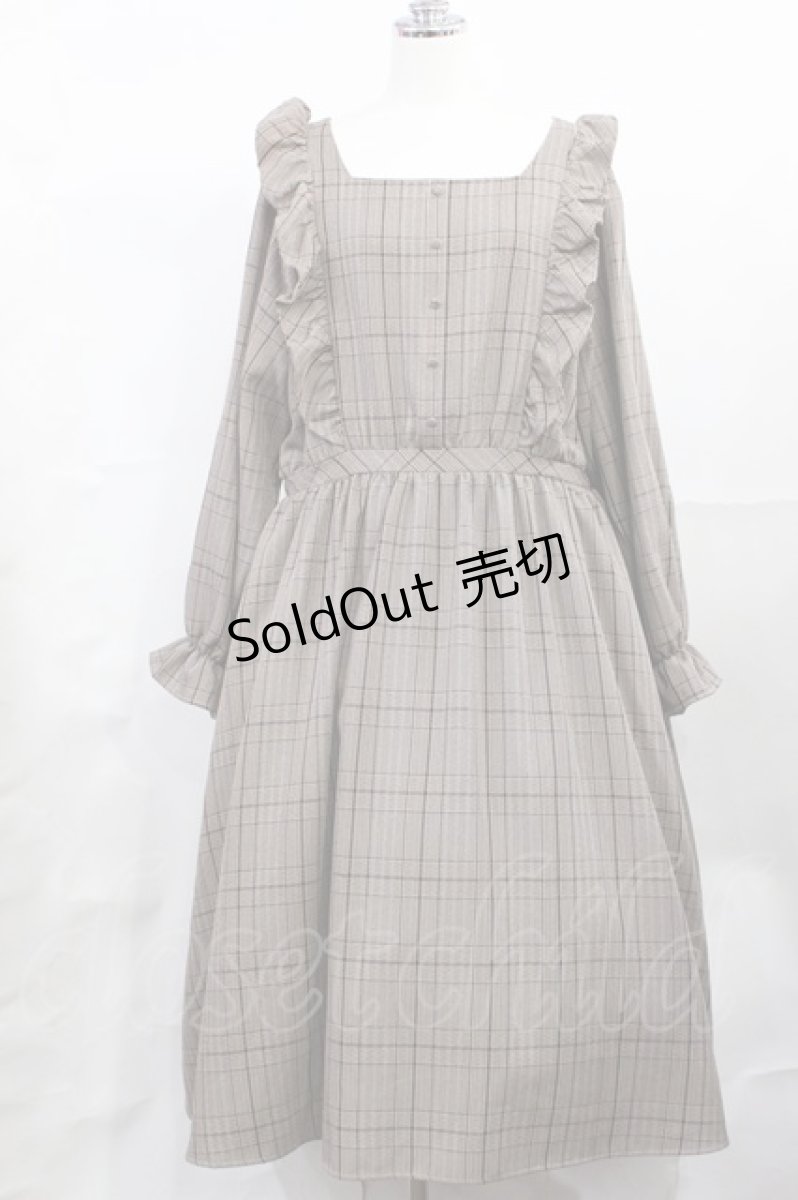 画像1: m petit by misako / チェックワンピース 4L ブラウン O-25-12-19-069-LO-OP-OW-ZH (1)