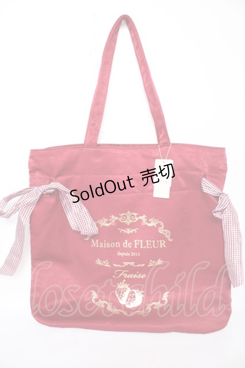 画像1: Maison de FLEUR / いちごリボントートバッグ F レッド Y-26-09-06-013-LO-BG-SZ-ZY (1)