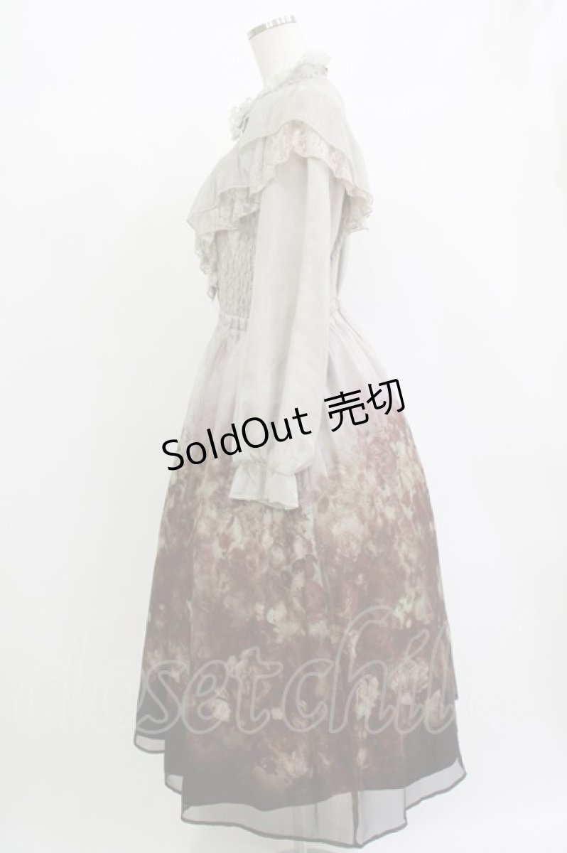 画像2: 【SALE】axes femme NOSTALGIE / ミスティローズ柄ワンピース  ブラウン O-25-09-09-021-AX-OP-IG-ZH (2)