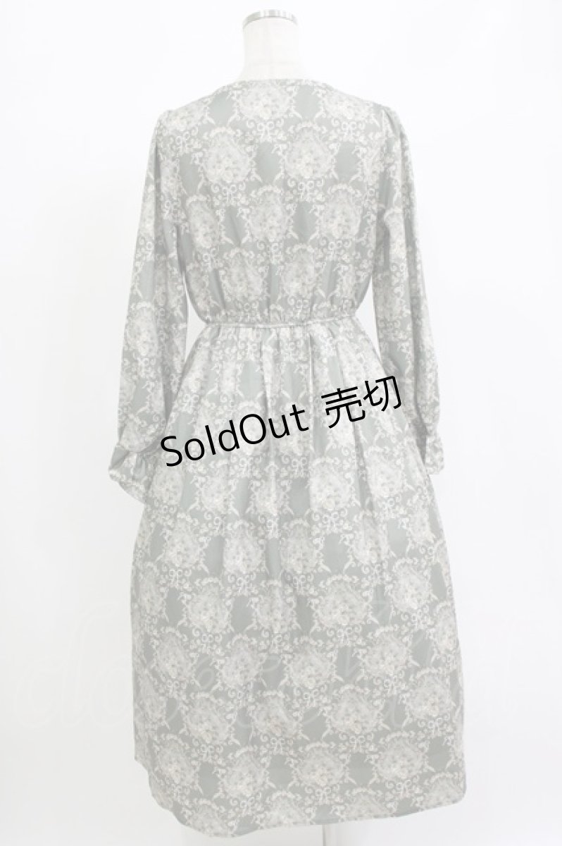 画像3: 【SALE】axes femme / ローズガーランド柄ロングワンピース  グリーン O-25-09-13-014-AX-OP-IG-ZH (3)