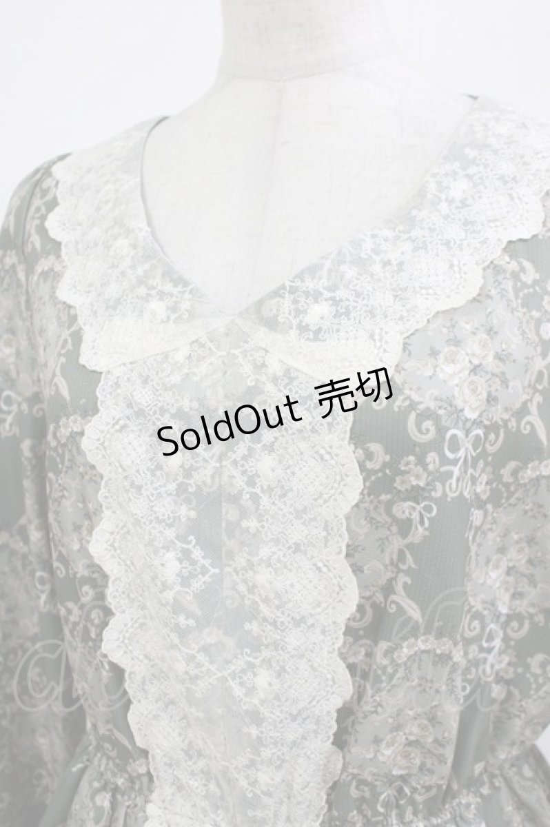 画像4: 【SALE】axes femme / ローズガーランド柄ロングワンピース  グリーン O-25-09-13-014-AX-OP-IG-ZH (4)