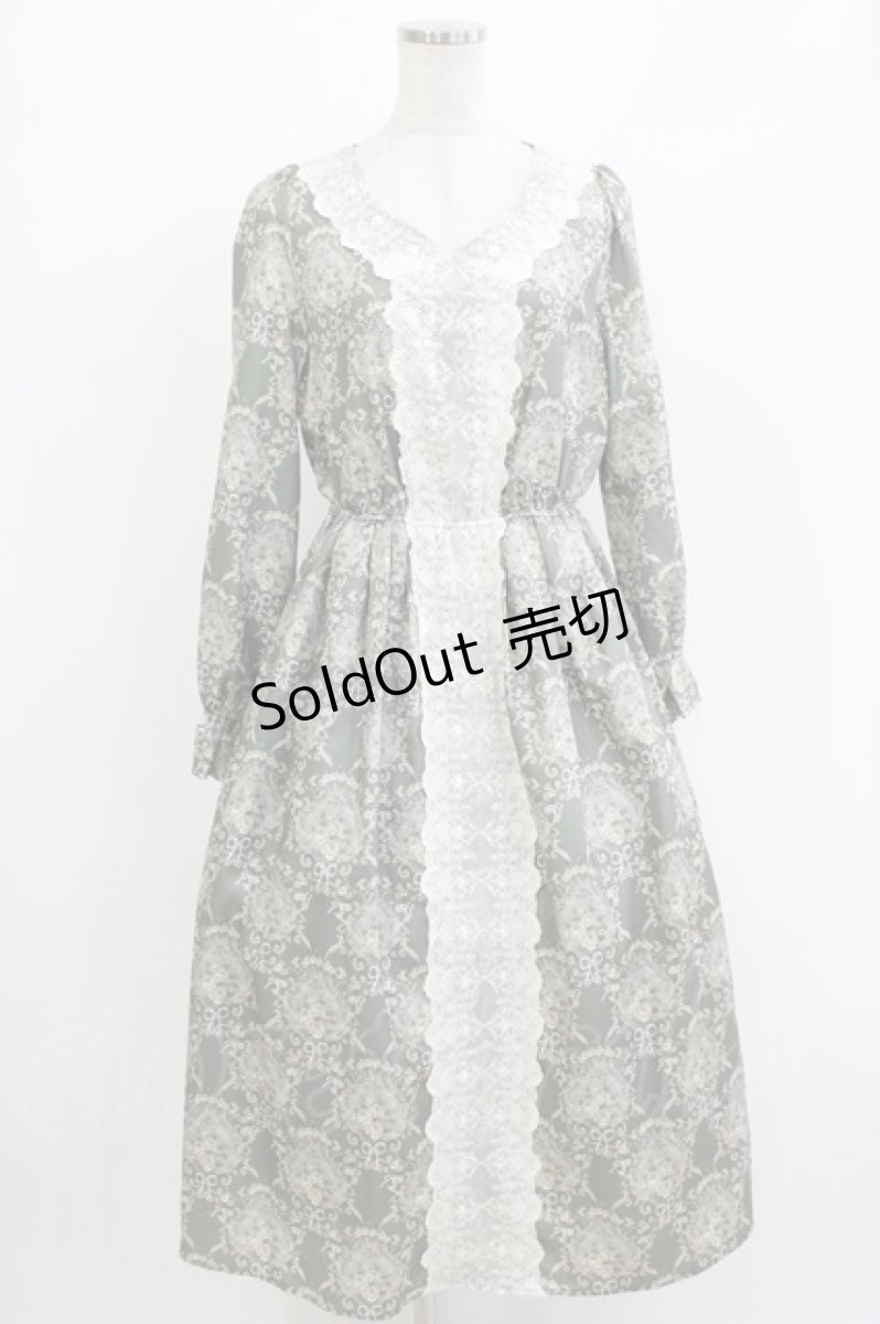 画像1: 【SALE】axes femme / ローズガーランド柄ロングワンピース  グリーン O-25-09-13-014-AX-OP-IG-ZH (1)