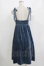 画像3: axes femme POETIQUE / ストライプベロアワンピース M ブルー O-26-06-23-034-AX-OP-OW-ZH (3)