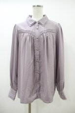 画像1: axes femme / カメオ付ピンタックブラウス L パープル O-26-04-13-033-AX-BL-IG-ZH (1)