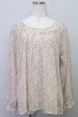 Ph Blue  / ミニミニ手書きお花シフォントップス I-22-03-24-4017-1-TO-LO-L-HD-ZT203