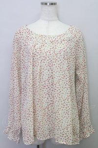 Ph Blue  / ミニミニ手書きお花シフォントップス I-22-03-24-4017-1-TO-LO-L-HD-ZT203
