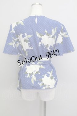 画像2: 【SALE】INGEBORG  / ドット薔薇鈴蘭半袖プルオーバーブラウス I-22-03-24-4053-1-BL-LO-L-HD-ZT200