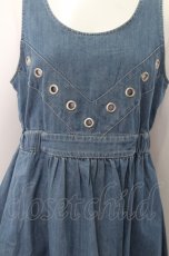 画像2: WORLD WIDE LOVE！(Rydia) / リングスタッズデニムワンピ O-22-08-16-038-1-OP-PU-P-OW-ZT258 (2)