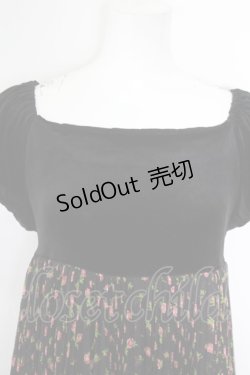 画像2: Jane Marple / ベロア切り替え小花柄プリーツシフォンワンピース O-22-08-29-066-1-OP-JM-L-IG-ZT266