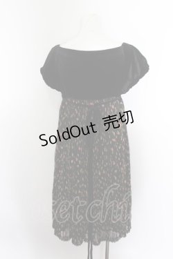 画像4: Jane Marple / ベロア切り替え小花柄プリーツシフォンワンピース O-22-08-29-066-1-OP-JM-L-IG-ZT266