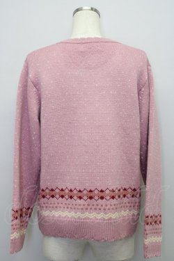 画像2: PINK HOUSE  / クリスマスローズ柄編み込みニット I-24-04-07-030-1-TO-LO-L-HD-ZT123