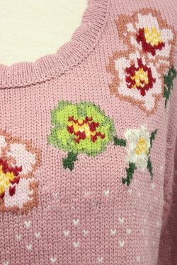 画像3: PINK HOUSE  / クリスマスローズ柄編み込みニット I-24-04-07-030-1-TO-LO-L-HD-ZT123