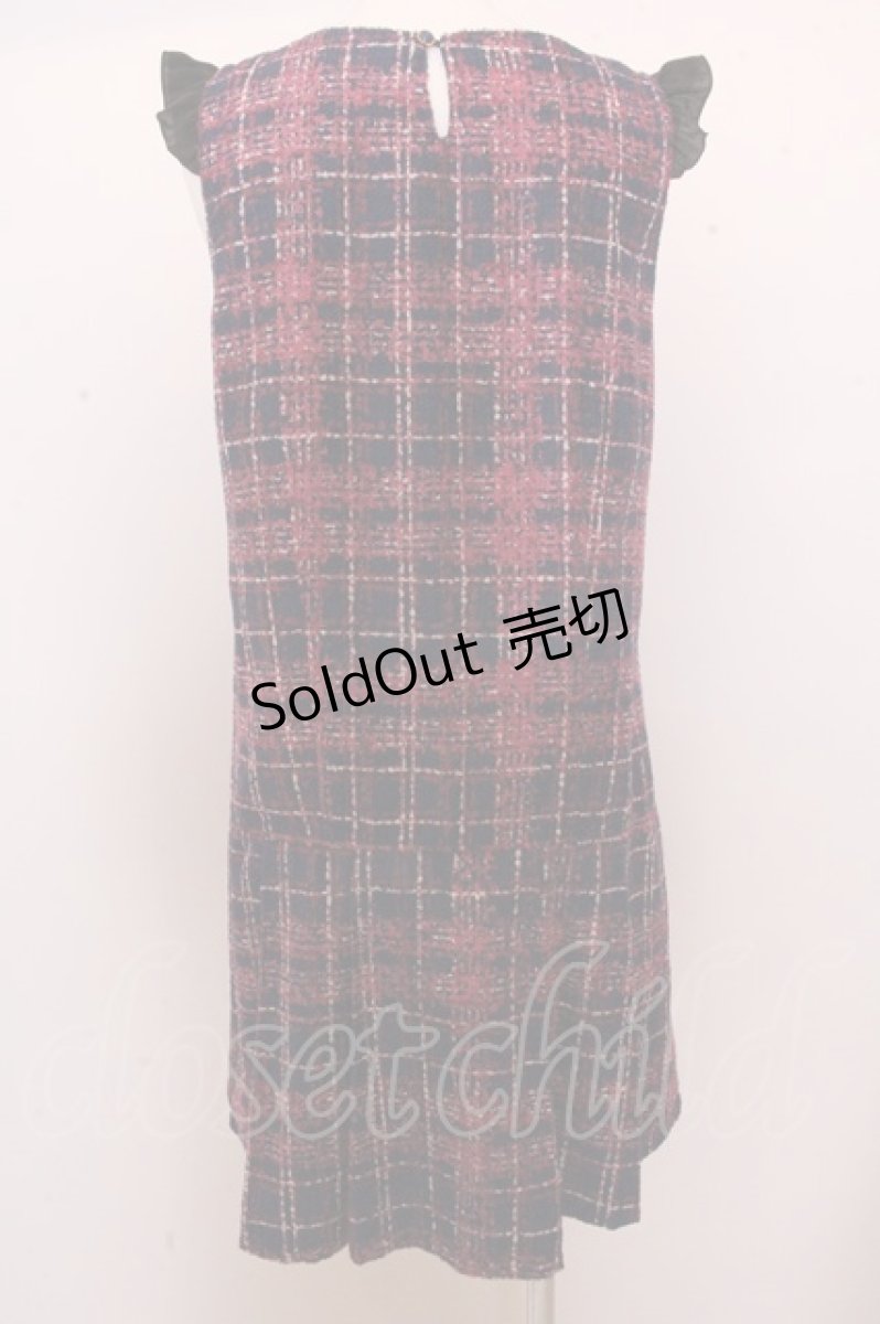 画像2: 【SALE】axes femme POETIQUE / ツイードpt起毛ノースリーブワンピース O-22-12-28-039-1-OP-AX-L-IG-ZT013 (2)