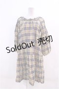 【SALE】Ph Blue  / フリルチェック長袖チュニックワンピース I-22-12-29-136-1-OP-LO-L-HD-ZT410