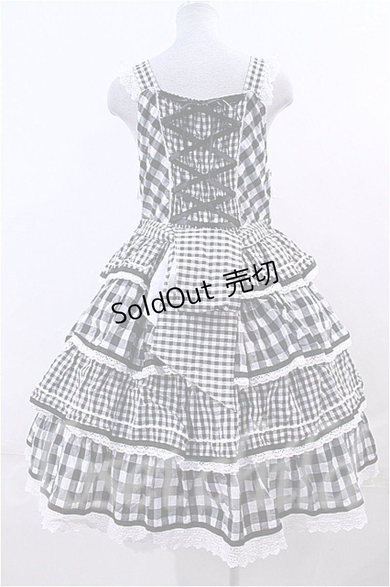 画像2: BABY,THE STARS SHINE BRIGHT  / Milky Gingham Dollジャンパースカート I-23-01-13-018i-1-OP-BA-L-HD-ZI-R (2)