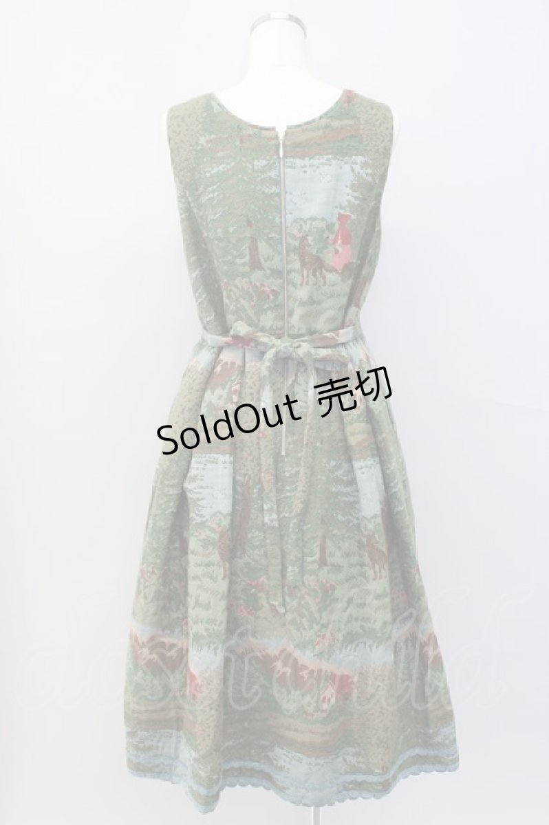 画像2: Jane Marple  / Fairy tale gobelin sleeveless dress I-23-01-13-4026i-1-OP-JM-L-HD-ZI-R (2)