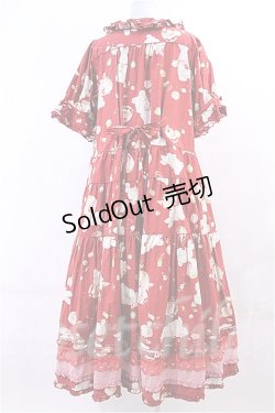 画像3: PINK HOUSE  / シュガリースイーツラビットプリントワンピース(赤) I-24-02-11-129i-1-OP-LO-L-HD-ZI-R