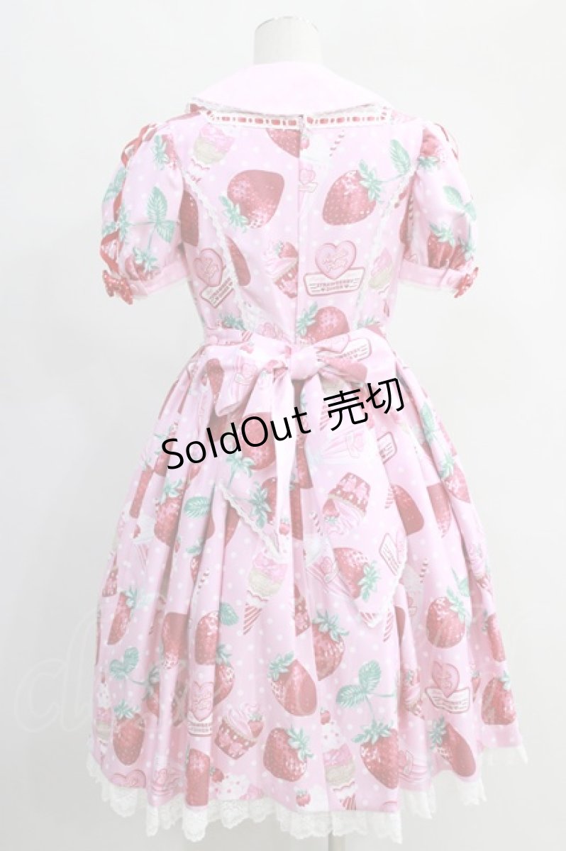 画像2: Angelic Pretty  / Fresh Strawberry Diner ワンピース H-23-01-19-020h-1-OP-AP-L-SK-ZH-R (2)