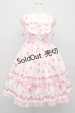 画像1: Angelic Pretty  / Cherry Berry Bunny胸リボンジャンパースカート I-23-01-20-4011i-1-OP-AP-L-HD-ZI