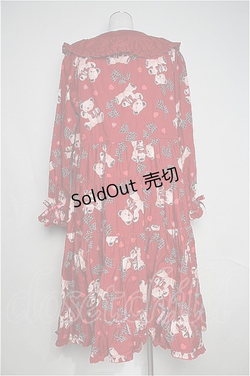 画像2: PINK HOUSE  / Love Ribbon Bearミディ丈ワンピース I-23-02-16-029i-1-OP-LO-L-HD-ZI-R (2)