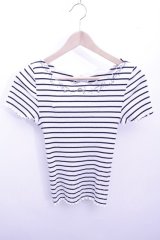 axes femme  / ボーダートップス Y-23-03-31-025-1-TO-AX-L-SZ-ZT128