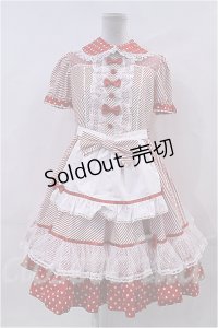 Angelic Pretty  / Stripe Girly Cafe Set I-23-04-04-053i-1-OP-AP-L-HD-ZI-R