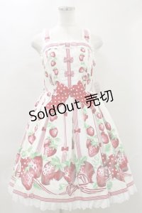 Angelic Pretty  / 摘みたていちごジャンパースカート（2020） H-23-04-18-069h-1-OP-AP-L-SK-ZH-R