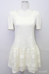 LOLITAその他(お買取対象外)  / 袖先ボタン&チュールボーダー切り替えワンピース I-23-05-12-4041-1-OP-LO-L-HD-ZT251