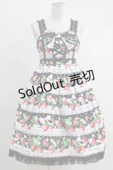 Angelic Pretty  / いちごミルフィーユジャンパースカート H-23-06-24-003h-1-OP-AP-L-NS-ZH-R
