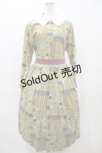 Jane Marple  / Painting kitのbutton collar dress H-23-06-30-2016h-1-OP-JM-L-NS-OS-R