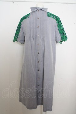 画像2: Jane Marple Dans  Le Salon / Leaf lace and broad cloth 2 face dress O-23-06-30-024-1-BL-JM-L-OW-ZT194