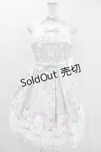 Angelic Pretty / 猫のお茶会ジャンパースカートSet H-23-07-14-033h-1-OP-AP-L-NS-ZH-R