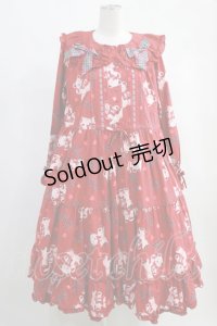 PINK HOUSE  / Love Ribbon Bearミディワンピース H-23-07-23-012h-1-OP-LO-L-NS-ZH-R