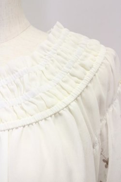 画像4: axes femme  / 袖刺繍シャーリングブラウス Y-23-07-27-4005-1-BL-AX-L-SZ-ZI