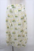 Jane Marple  / Flower Plateフリルトリミングスカート Y-23-08-07-105y-1-SK-JM-L-SZ-ZS