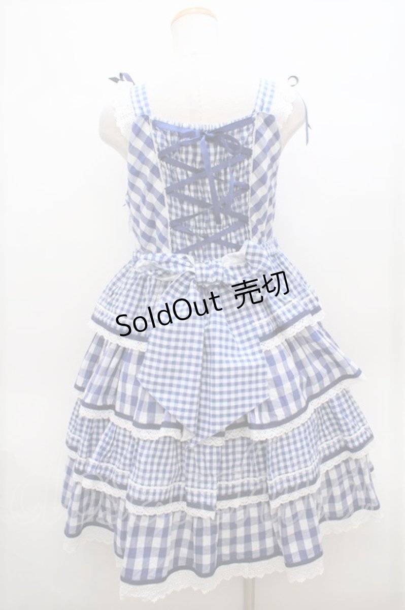 画像2: BABY,THE STARS SHINE BRIGHT  / Milky Gingham Dollジャンパースカート S-23-08-20-014s-1-OP-BA-L-AS-ZS-R (2)