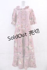 PINK HOUSE  / CLASSY ROSE柄ワンピース I-23-08-26-042i-1-OP-LO-L-HD-ZI-R