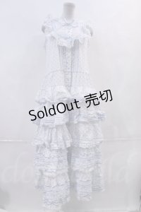 PINK HOUSE  / ドット5段フリルノースリーブワンピース I-23-08-26-048i-1-OP-LO-L-HD-ZI-R
