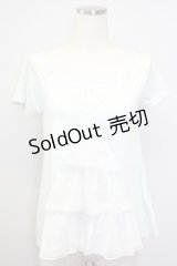 Ank Rouge  / レース&シフォンフリル切替半袖カットソー I-23-09-03-4014-1-TO-LO-L-HD-ZT075