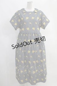 Jane Marple  / Tulle gingham&daisyタブリエドレス H-23-09-25-001h-1-OP-JM-L-KB-ZT238