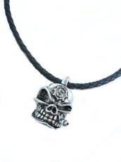 画像1: 【新品】スカルレザーネックレス(necklace) NE_008_B103【通信販売専用商品】 (1)