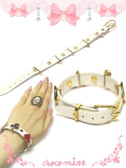 画像2: 【新品】トランプレザーブレスレット(ホワイト) bracelet(white) BR_078_B106