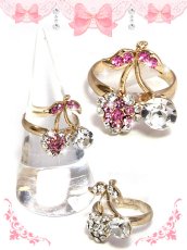 画像1: 【新品】キラキラさくらんぼリング（ring）クリア RG_052_B38【通信販売専用商品】 (1)