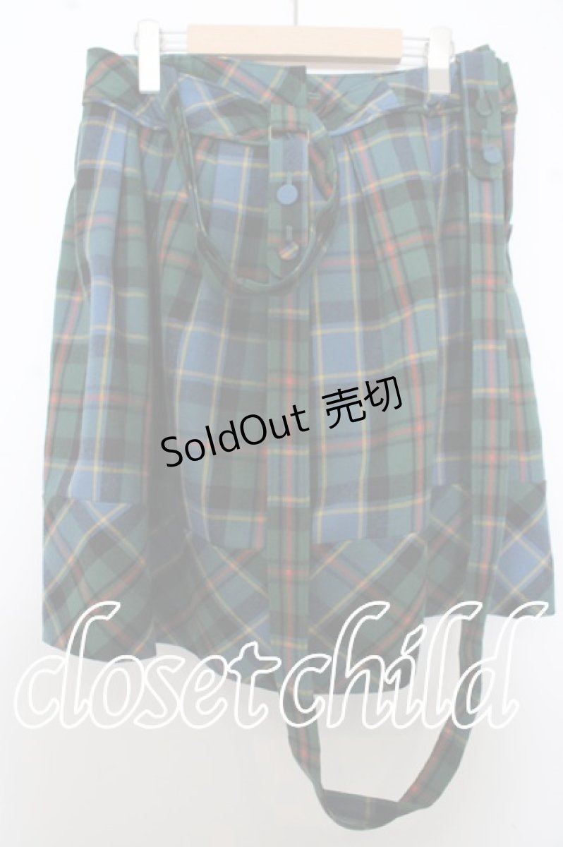 画像2: 【SALE】Jane Marple / タータンのサスペンダー付スカート O-23-09-16-070-IG-ZT118 (2)